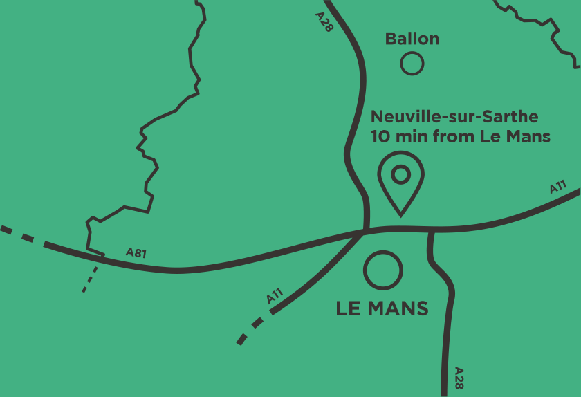 Neuville-sur-Sarthe 10 minutes from Le Mans
